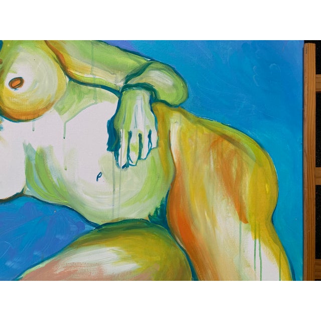 Celia Guibbert, Nude Blue Is the Warmest Color, 2000s, Painting on Canvas For Sale - Image 11 of 14