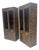 Pair of Dark Burl Wood Lighted Display Curio Cabinets Vitrines Mastercraft MINT For Sale