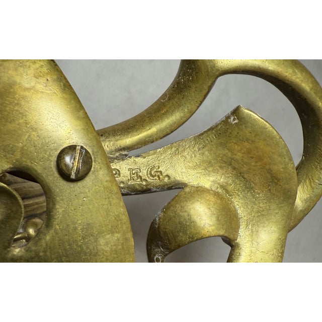 Antique Ornate 19th Century Art Nouveau Gilt Bronze Brass Desk Inkwell Stand Jar For Sale - Image 9 of 15