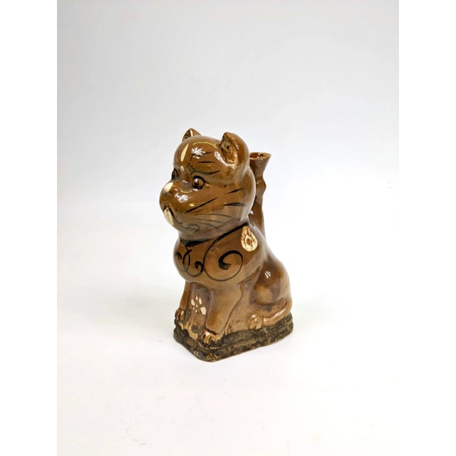 Mid 19th Century 19th Century Ceramic Cat Candle Holder For Sale - Image 5 of 9