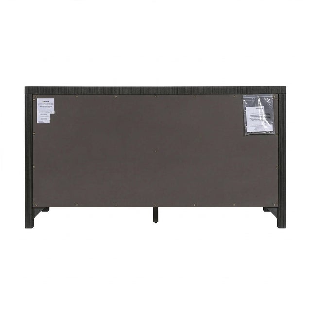 Textile Nora 60 in. W Raffia 6 Drawer Dresser, Charcoal Raffia For Sale - Image 7 of 9