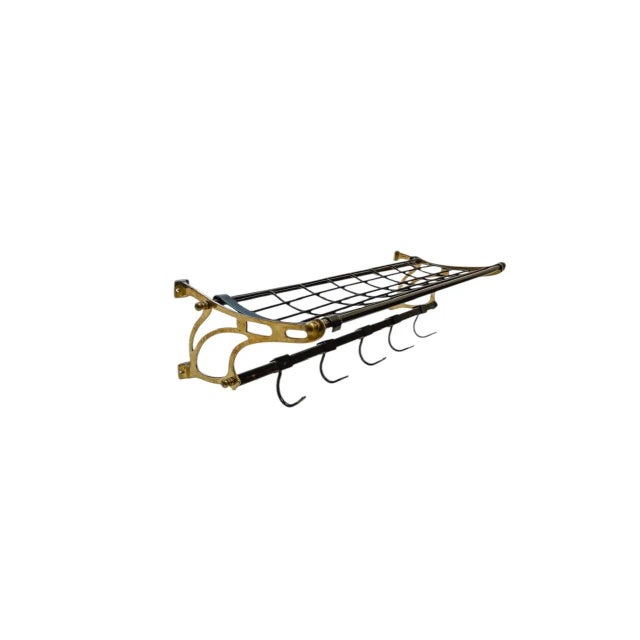 Art Deco Wall Coat and Hat Rack in Brass and Metal, 1980s For Sale - Image 10 of 10