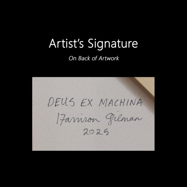 Deus Ex Machina - Colorful Contemporary Painting With Abstract Geometric Forms Original Artwork by Harrison Gilman For Sale - Image 9 of 9