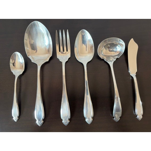 Early 20th Century Heirloom Plate / Wm. A. Rogers, Cardinal Pattern Silverplate, Pat - 107 pcs For Sale - Image 11 of 15