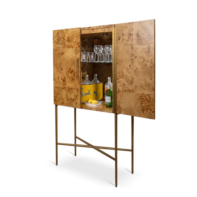 Port 68 Monarch Burlwood Bar Cabinet For Sale - Image 4 of 9