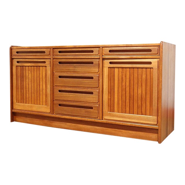 Mid Century Modern Vintage Teak Danish Sideboard Credenza in the Style of Dyrlund For Sale