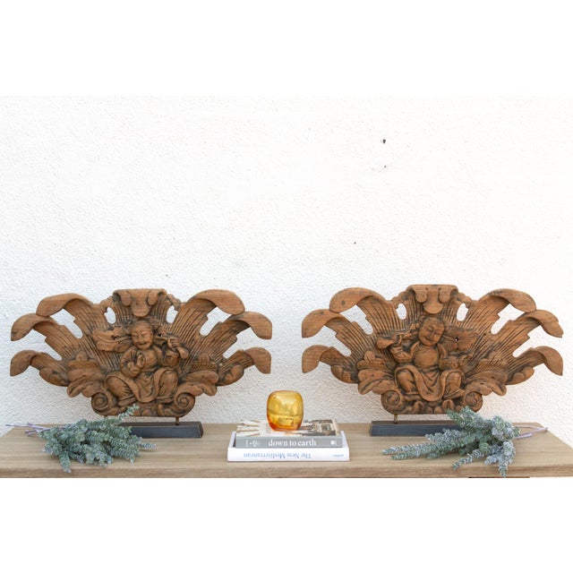 Spiritual Guardians, Pair of Antique Burmese Buddha Figures For Sale - Image 9 of 9