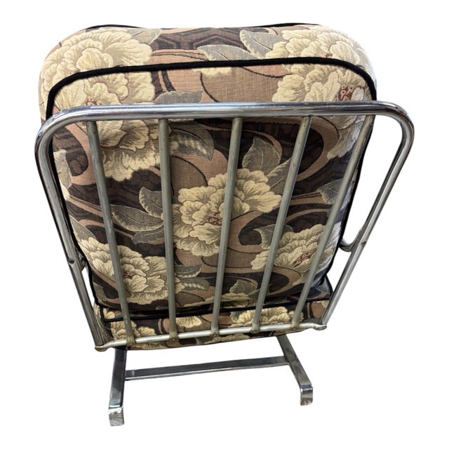 Mid-Century Modern Steel Chrome Banded Rocker 1940's For Sale - Image 3 of 4
