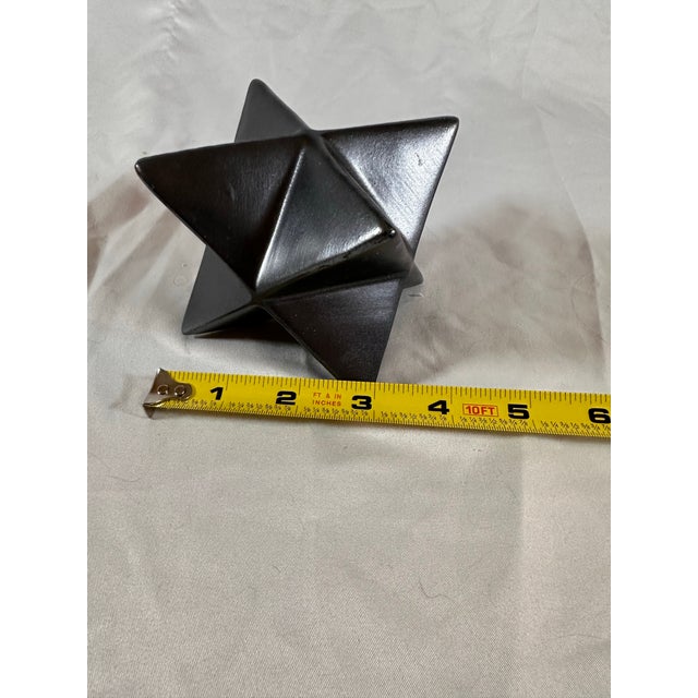 1990s Metallic Gray Faux Merkaba Accent Piece For Sale - Image 5 of 7