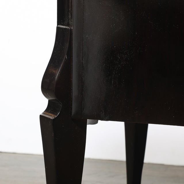 Art Deco Directoire Style Ebonized Nightstands W/Shagreen Fronts & Mirrored Tops For Sale - Image 17 of 18
