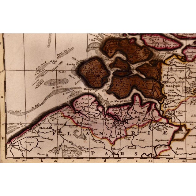 17th Century Belgium and the Netherlands: A Hand-Colored 17th Century Map by Visscher, 1678 For Sale - Image 5 of 9