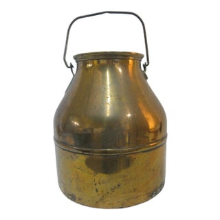 19th Century Large Dairy Milk Pail Can Jug With Handle For Sale