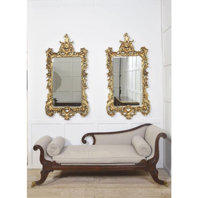 Baroque Baroque Style Carved and Gilded Mirrors, 1890s, Set of 2 For Sale - Image 3 of 14
