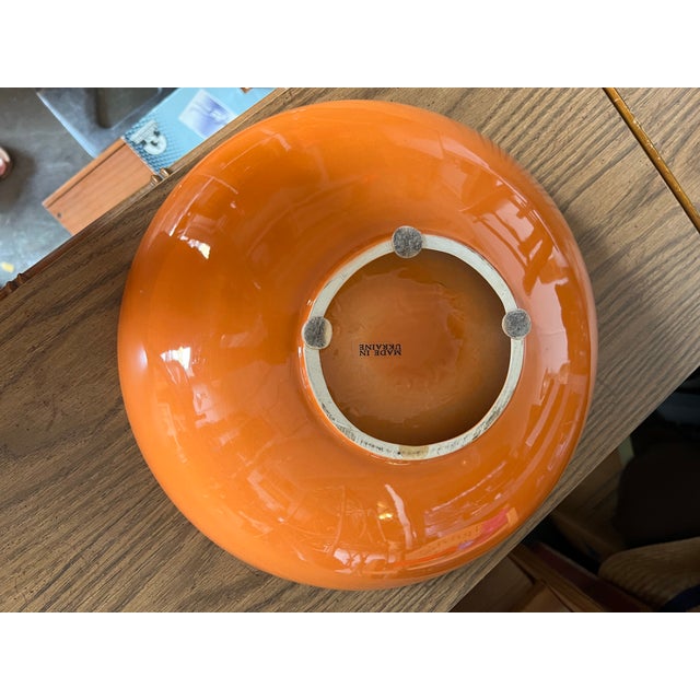 Mid-Century Modern Vintage Mid-Century Modern Large 14” Ceramic Serving Bowl For Sale - Image 3 of 5