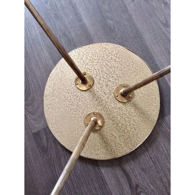 Italian Brass Tripod Side Table with Printed Top, 1950s For Sale - Image 4 of 13
