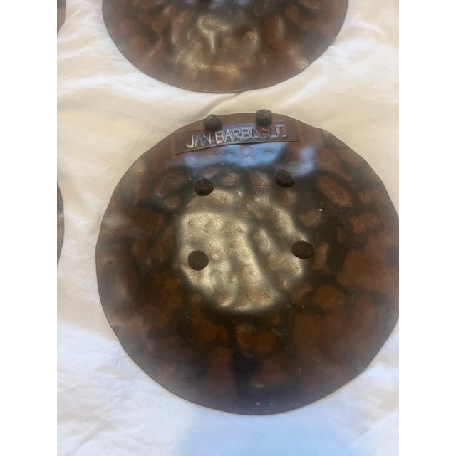 Metal Jan Barboglio Moose Metal Plates 4 Piece Set Rustic Handcrafted Wildlife Decor Collection For Sale - Image 7 of 12