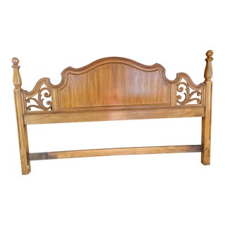 1970s Thomasville Traditional Oak Headboard For Sale