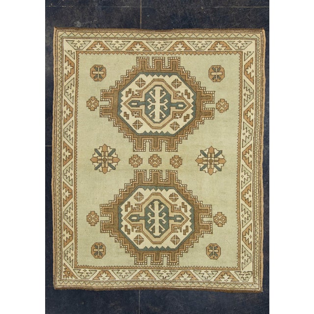 Brown Turkish Vintage Anatolian Rug 4'6" x 5'6" #17111 For Sale - Image 8 of 8