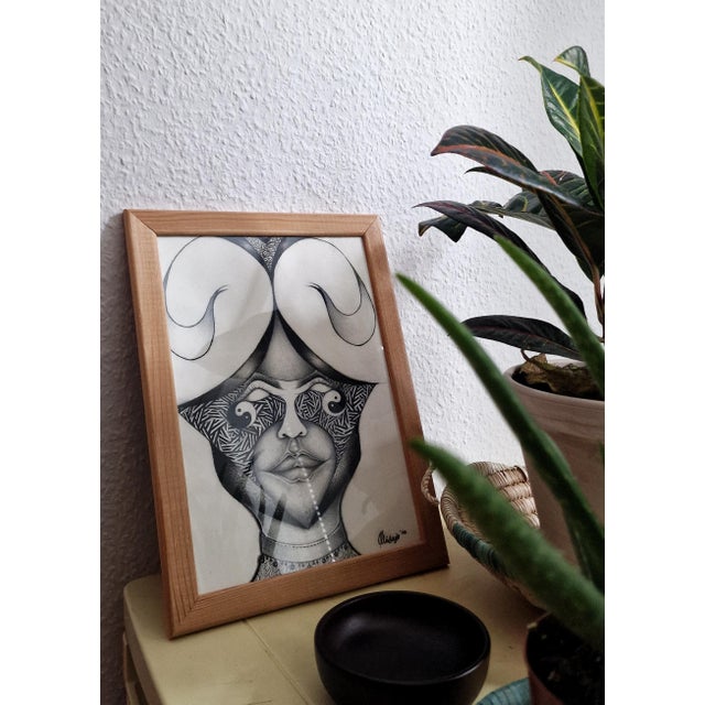Abstract "The Art of Be-Ing", Pencil Drawing on Paper, 2023 For Sale - Image 3 of 3