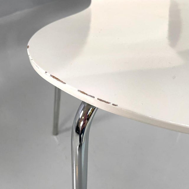 Italian Modern White Lacquered Curved Chairs, 1970s, Set of 6 For Sale - Image 16 of 18