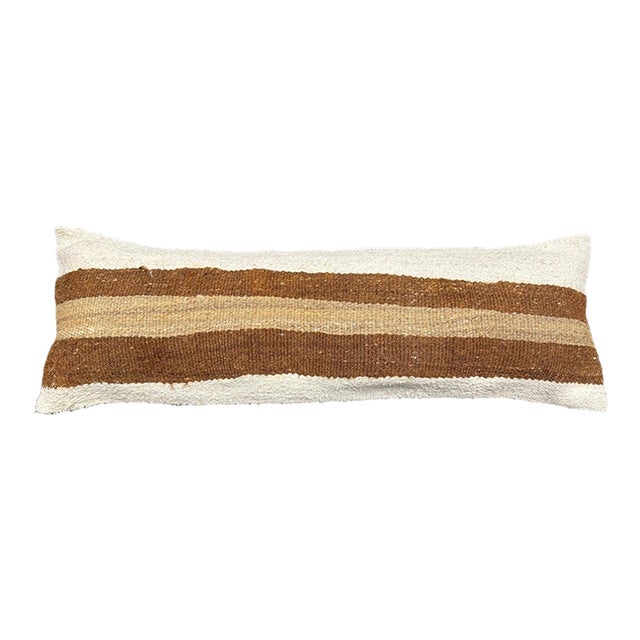 Turkish Hemp Pillow Cushion Natural Beige Brown Cushion Cover 14x40 For Sale