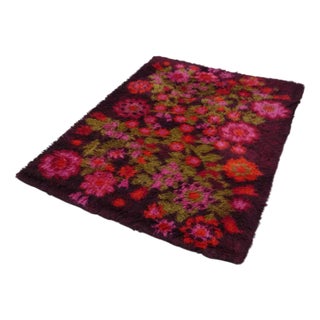 Pop Art Floral Rug, 1970s For Sale