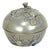 Antique Chinese Pewter Jeweled Lidded Bowl With Gemstones Republic Period For Sale