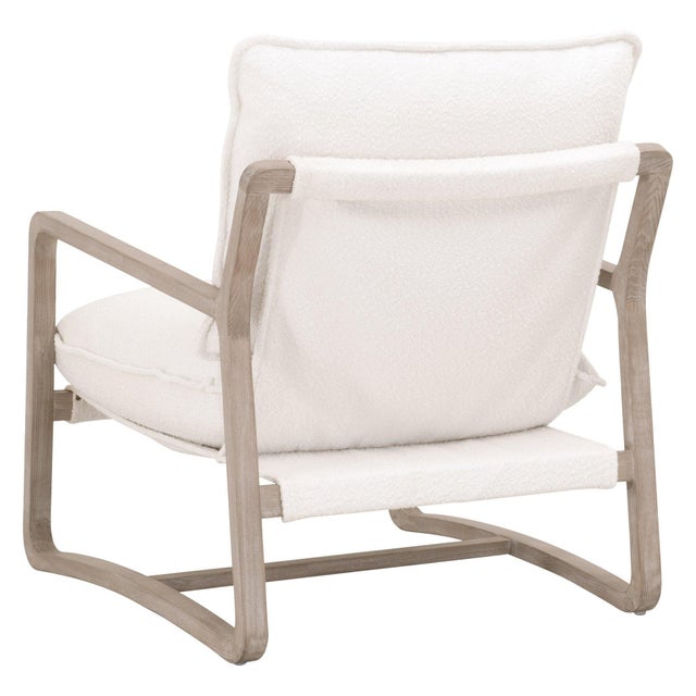 White Performance White Boucle Sling Hamlin Club Chair by Essentials for Living For Sale - Image 8 of 11