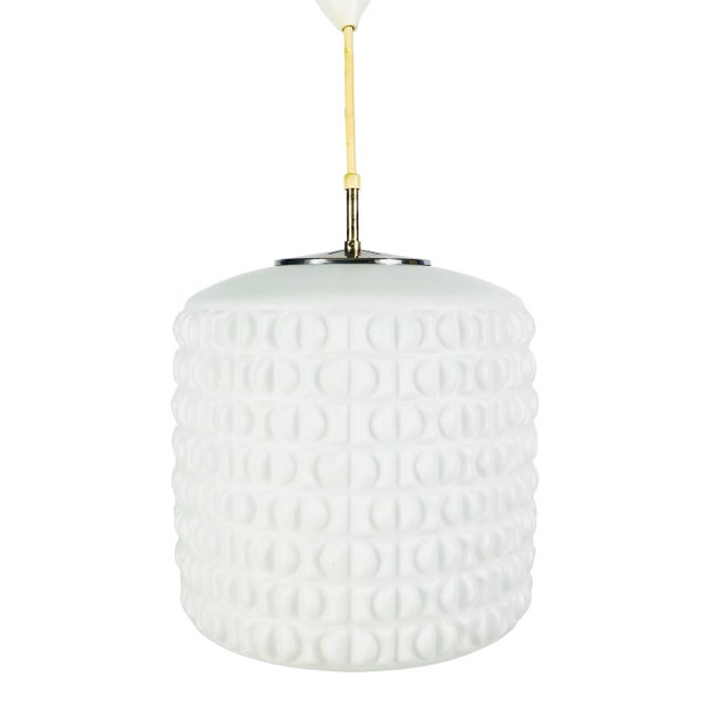 Large White Glass Pendant Lamp from Peill & Putzler, 1970s For Sale