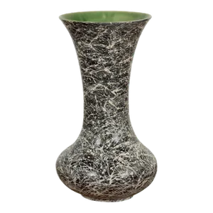 Tall Prem Collection Artisan Made Black and White Vase with Dripping Décor