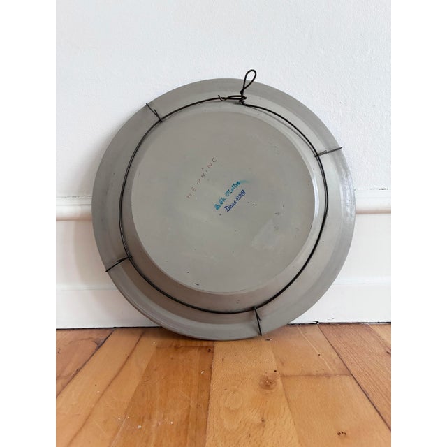 Blue Vintage Danish Round Mosaic Wall Mirror, Marked B. J. H. Moller, 1970s For Sale - Image 8 of 9