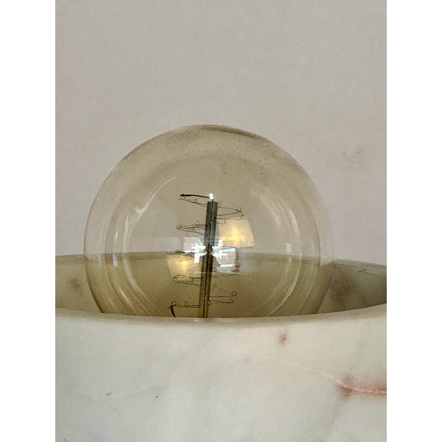Modern CB2 Modern Low Profile Marble Table Lamp For Sale - Image 3 of 6