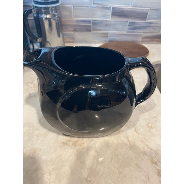 1960s Mid Century Modern Frankoma Black Pitcher - Rare For Sale - Image 4 of 5