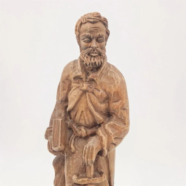 Carved Wooden Figure of Saint Boniface, 1950s-1960s For Sale - Image 6 of 8