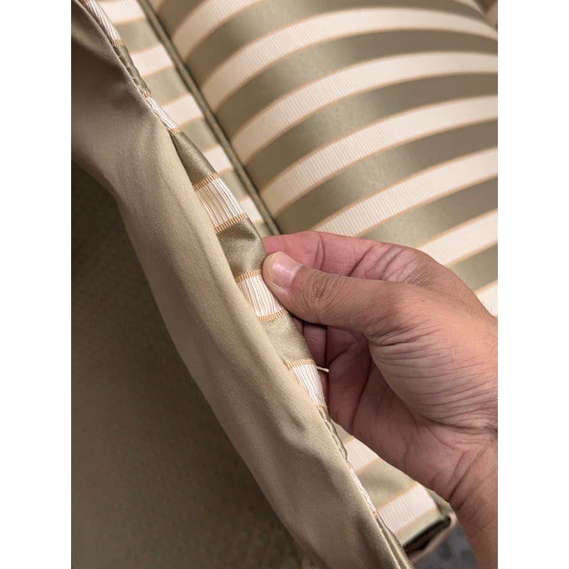 Ethan Allen Ethan Allen Striped Upholstered Skirted Dining Chairs, Pair For Sale - Image 4 of 12