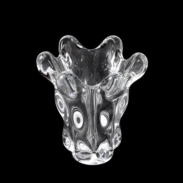 Mid-Century Modernist Splash Form Crystal Vase Signed Art Vannes For Sale - Image 18 of 18
