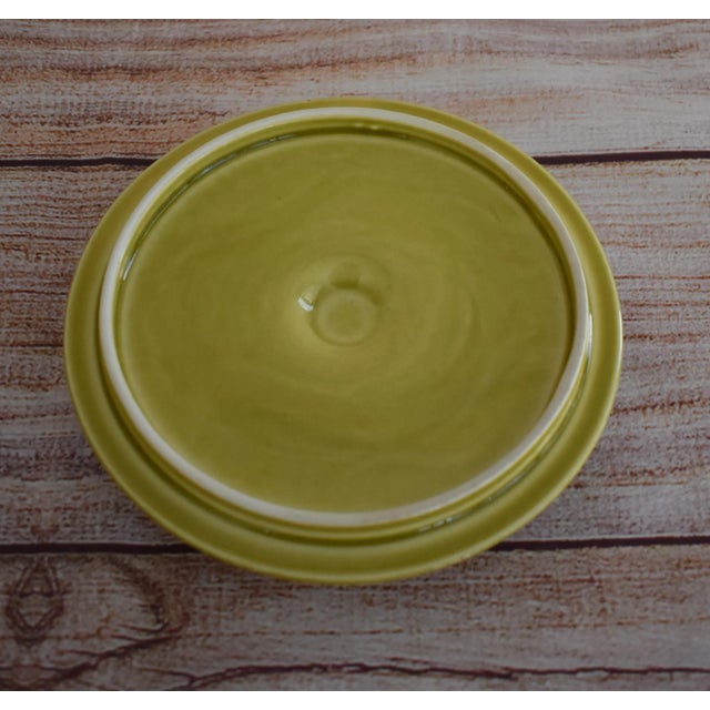 Vintage 1950s Russel Wright Steubenville Avocado Green Casserole With Stick Handle For Sale - Image 10 of 13