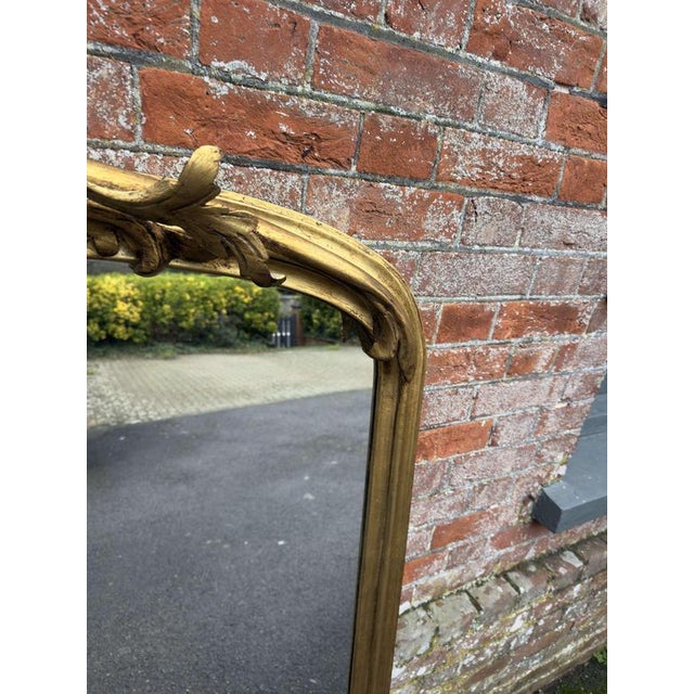 W: 134cm (52.8")h: 151cm (59.4")d: 7cm (2.8") a stunning large antique english 19th century carved wood & gesso arched top...