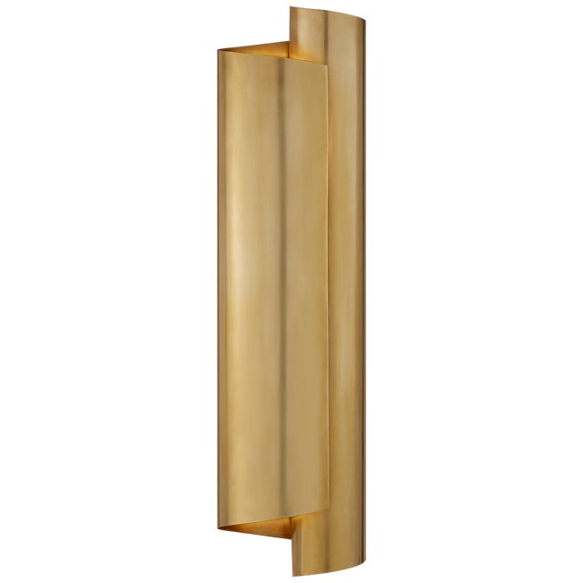 AERIN for Visual Comfort Signature Iva Large Wrapped Sconce in Hand-Rubbed Antique Brass For Sale