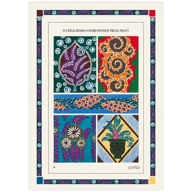 Paper Atelier Aria Lumae Emile Allain Seguy Art Deco Botanical Cohesive Eight Piece Gallery Board Grid - Set of 8 For Sale - Image 7 of 17