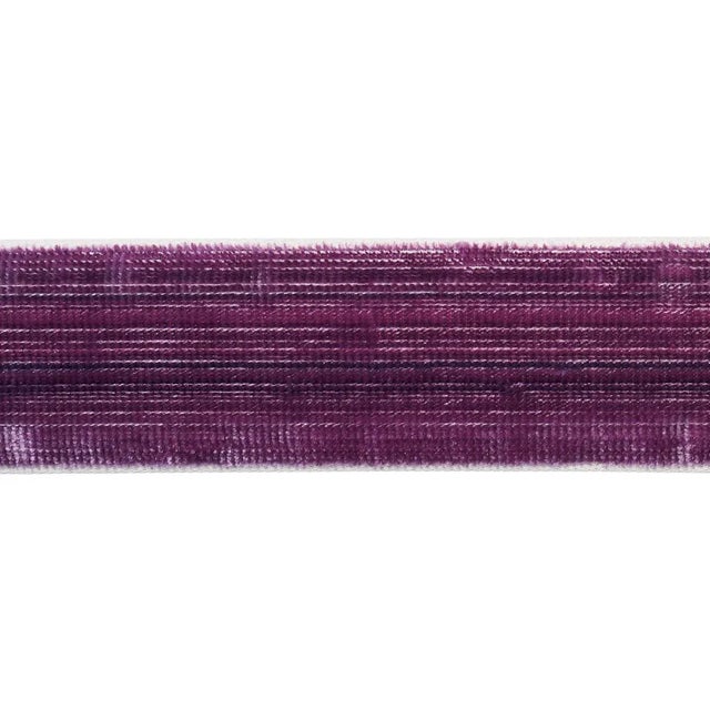 Schumacher Gaspard Velvet Tape Narrow Trim in Eggplant For Sale
