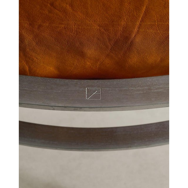 PK-22 Brown Leather Steel Easy Chairs by Poul Kjaerholm for E. Kold Christensen, 1960s, Set of 2 For Sale - Image 9 of 11
