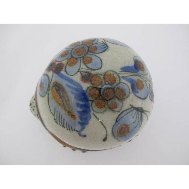 Mexican El Palomar Ken Edwards Blue Bird Tonala Mexico Folk Art Pottery Turtle Figurine For Sale - Image 3 of 9