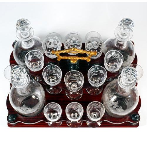 French Napoleon III Cave a Liqueur Travel Bar, 1870s-1880s, Set of 21 For Sale - Image 6 of 9