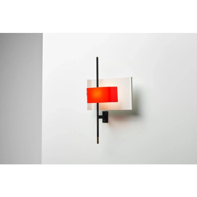 Spectacular large sized sculptural wall lamp model 2020 designed by Bruno Gatta and manufactured by Stilnovo, Italy 1955....