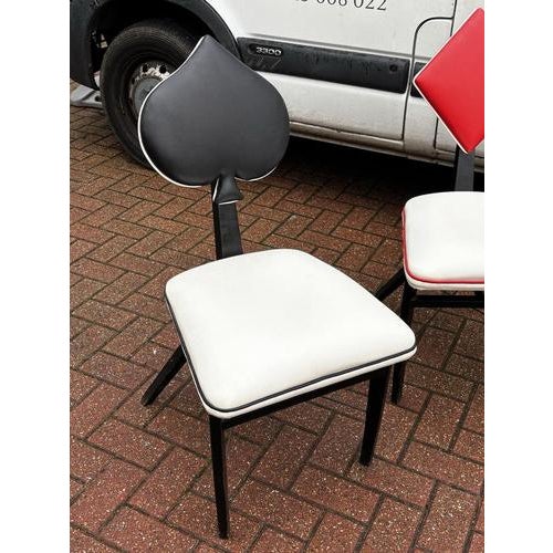 Mid-Century Modern Card Suit Dining Chairs, Set of 4 For Sale - Image 3 of 9