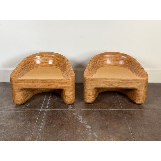 Organic Modern Stacked Plywood Lounge Chairs For Sale - Image 11 of 18