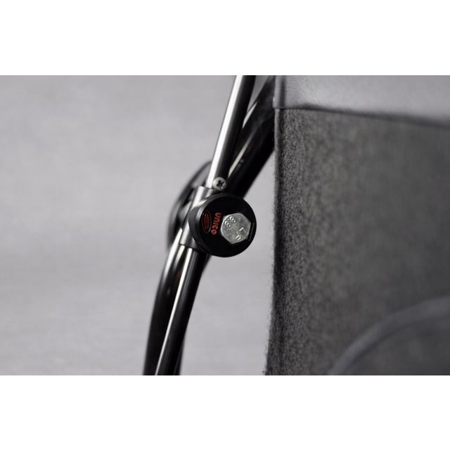 Set of Mid-Century Modern Danish Black Leather Swivel Chair & Ottoman from Unico, 1970s For Sale - Image 14 of 18