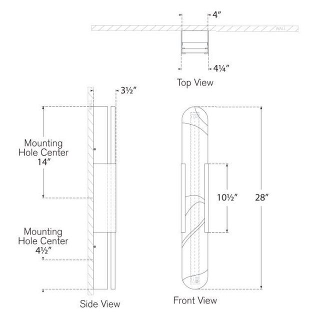 Visual Comfort Kelly Wearstler for Visual Comfort Signature Melange 28" Elongated Sconce in Bronze with Alabaster For Sale - Image 4 of 4
