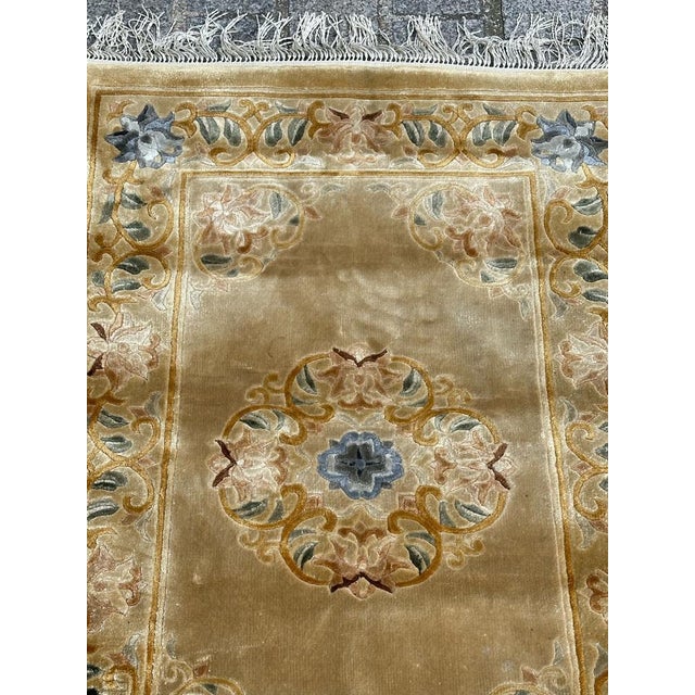 Small Vintage Chinese Silk Rug, 1990s For Sale - Image 12 of 18